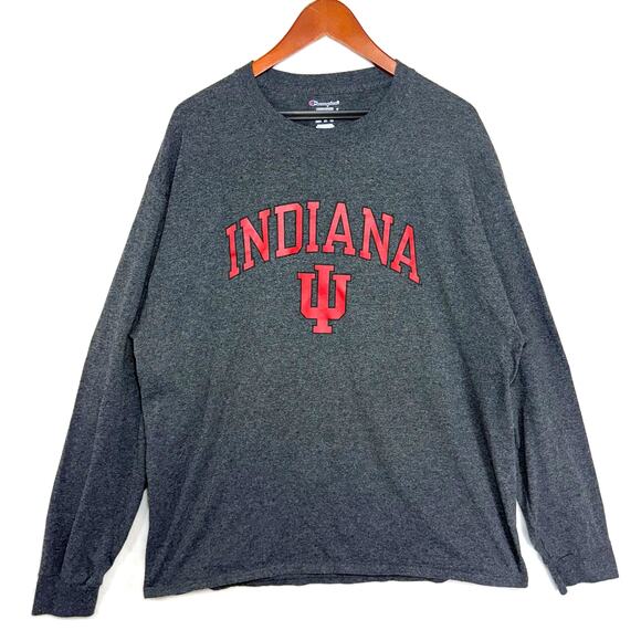 Indiana Hoosiers Champion XL Arch Over‎ Logo Shirt Gray Fan College Basketball19 - Picture 1 of 8